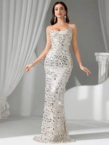 Coutiva 正式晚礼服（华丽装饰）、女士夏季长衬衫、女士上衣、女士休闲装、秋季女士学院风上衣、生日女士奢华女士晚礼服 - 杏色 - 查看 6