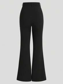 SHEIN Tall 大码女士时尚休闲修身喇叭裤，长款通勤裤，夏季