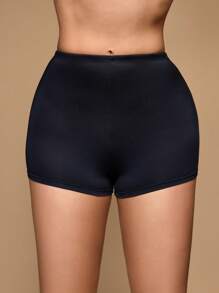 休闲百搭标语印花短裤 - 黑色 - 查看 4