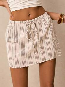 Poéselle Quần short nữ Quần culottes có túi Quần short sọc Quần thường ngày cho nữ Quần lót nữ buộc eo Quần short sọc thường ngày Quần short mùa hè Quần short đi nghỉ Quần short bãi biển Quần short nữ Trang phục mùa hè cho phụ nữ Trang phục đi nghỉ trên bãi biển Trang phục đồng quê Trang phục đường phố cho phụ nữ Quần áo Y2k - Nhiều màu - Xem 3