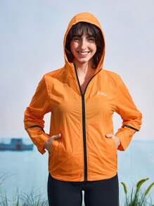 In My Nature Women's Casual Outdoor Sports Hooded Zip-Up Long Sleeve Protective Jacket Fall & Winter Outdoor Jacket - Orange - View 5