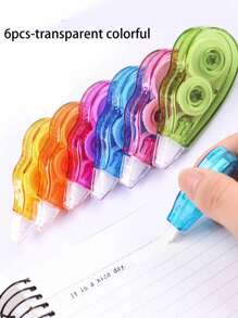 SHEIN 3PCS Correction Tape, Easy To Use Instant Correction, Suitable For Students, Office Staff Use - Multicolor - View 8