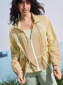 In My Nature 女士休闲户外运动抽绳连帽基本款夹克户外徒步夹克女士拼色休闲夹克，女士跑步夹克女士风衣防晒夹克夹克轻便外套跑步夹克浅黄色和棕色夹克，运动服夹克，拼色，撞色夹克，防晒夹克，秋季户外徒步夹克，透气夹克，拉链夹克