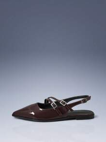 CUCCOO GRLICON 女士时尚百搭尖头平底鞋 - 棕色 - 查看 3