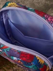 Frida Kahlo X SHEIN 1 pieza Bolsa de almacenamiento con diseño gráfico floral y de figura de artista, que se puede usar como bolsa de almacenamiento de higiene femenina, bolsa de almacenamiento digital, bolsa de almacenamiento de artículos pequeños, artística y elegante
