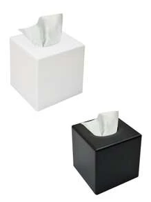 SHEIN 1pc,Hand Tissue Box Cover, Rectangular Black Wall Mounted Facial Paper Holder Dispenser, Prefert For Storage On Bathroom Vanity, Kitchen, Night Stand, Countertops Office And Car.Available In Black And White - Multicolor - View 4