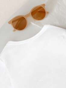 SHEIN Playful Pals Genkimix 新生儿英文字母长袖连体衣+蝴蝶结腰带裤+可爱帽子三件套，秋冬休闲套装