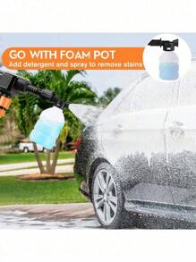 SHEIN Lavadora inalámbrica, lavadora portátil para automóvil, pistola de lavado de automóviles con rociador de espuma, manguera de 5 metros, para la limpieza del automóvil, piso, patio y riego