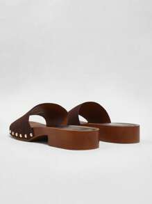 Solezae 女士舒适系带坡跟凉鞋母亲节礼物 - 巧克力棕 - 查看 4