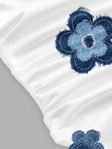 Modelyn Women's Asymmetrical Ruffle Decoration Printed Slim Fit Blouse,Cute Summer Top - Multicolor - View 5