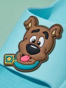 SCOOBY-DOO X SHEIN Blue Puppy Cartoon Pattern Boy And Girl Children's Slippers, EVA Material Is Light, Toe Protection, Wet Water, Suitable For Medium And Small Children's Home Bathing Or Beach Use - Baby Blue - View 6