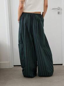 COUREZ 低腰宽松灯笼裤，法兰绒格纹/Y2K风格外出穿搭，秋季女装，秋冬服装，返校季阔腿裤