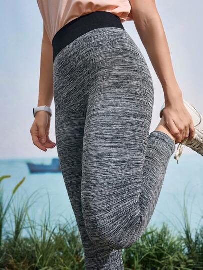 In My Nature Women's Fashionable Color Block Waistband Outdoor Leggings, Women's Fall & Winter Outdoor Leggings