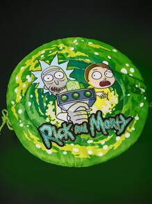 Rick and Morty X SHEIN 1 件卡通 Rick、Morty 印花防滑绿色门户可机洗宠物垫、睡垫、狗床、猫床，配有可固定在家具上的固定绳，有多种尺寸可供选择，以适应不同体型的宠物，可烘干 - 綠色 - 查看 6
