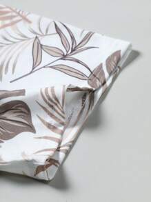 Manfinity RSRT Conjunto de verano para hombres con camiseta de manga corta estampada con árboles de palma y pantalones cortos con cordón en la cintura para vacaciones