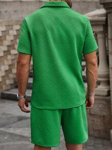 Manfinity Homme Set de polo casual con textura 3D de moda para hombres de la marca Manfinity Homme