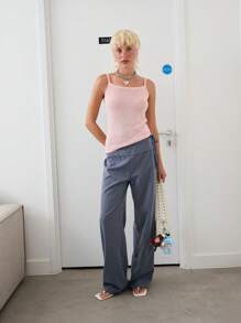 COUREZ 针织吊带背心 / Y2K 街头风夏季女装上衣 复古 - 粉色 - 查看 2