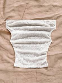 Soleia Blusa attillata da donna con una spalla, in tessuto lavorato a maglia giallo, arricciata, perfetta per vacanze, feste, spiaggia, estate