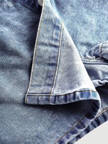 SHEIN Gonna pantalone asimmetrica in denim con bottoni, stile boho casual Y2K, per ragazze, abbigliamento estivo, vacanze e uso quotidiano