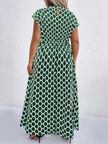 SHEIN Clasi Đầm Maxi Cổ Giả In Chấm Bi Plus Trang Phục Cho Nữ - Nhiều màu - Xem 2