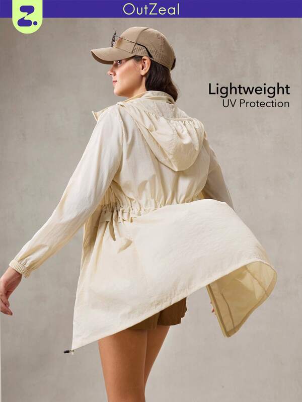 OutZeal OutZeal SunProof UPF50+ Lightweight Cooling Hooded Sun Protection Jacket Women With Drawstring Waist