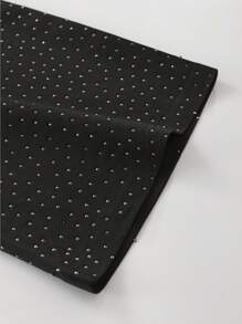 ROMWE MEN Street Life 男士水钻刺绣T恤，七分袖 - 黑色 - 查看 4