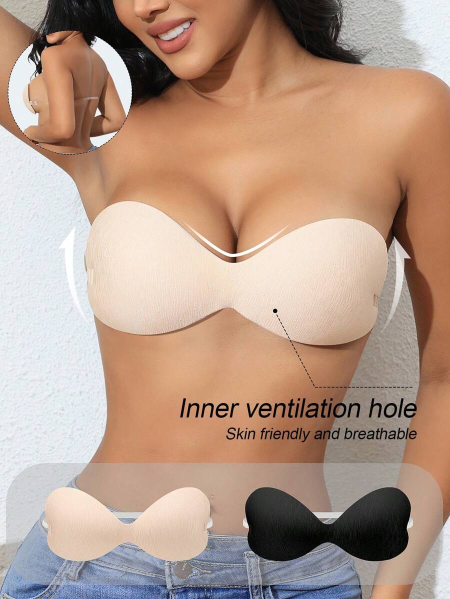 Wedaily 6pcs/Pack Women's Strapless Comfortable Reusable Bra Breast Petals Pasties For Everyday Wear - Multicolor - View 1