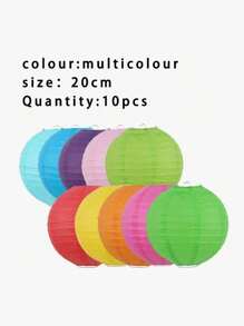 SHEIN 10 件纸灯笼套装，20 厘米/7.87 英寸中国圆形灯笼悬挂花园小纸灯笼可折叠球形灯笼，无需电力，可折叠放置 - 紙燈籠 - 查看 12