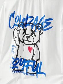 EASEVO Conjunto de camiseta de manga corta de cuello redondo holgada de punto y pantalones cortos talla grande para hombre