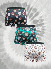 Rick and Morty X SHEIN Cuecas Boxer Estampa Cartoon para Homens