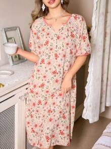 CottageSlumber 浪漫碎花撞色女式睡袍