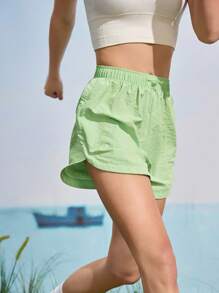 In My Nature Women's Casual Versatile Solid Color Outdoor Shorts Workout Short - Green - View 9