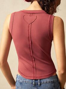 Bohemela Áo dệt kim ôm dáng màu trơn dành cho nữ, họa tiết phương Tây, thích hợp cho mùa hè. - Màu Hoa hồng đỏ - Xem 2