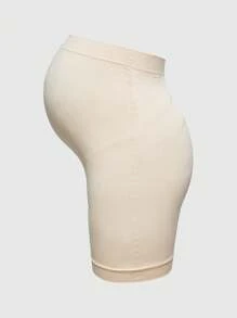 SHEIN Shape شورت نسائي لمرحلة الحمل، عالي الخصر، شكل عادي، كاجوال
