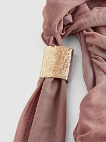 SHEIN MOD Camiseta rosa asimétrica con volantes, decoración vintage de metal en estilo de los años 70, western, renacimiento