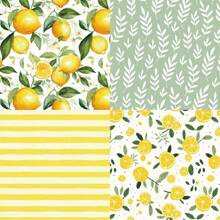 SHEIN 1Pack 24 Sheets 6"X6" Lemonade Summer Scrapbook Paper, DIY Craft Background Paper Back To School - Multicolor - View 2