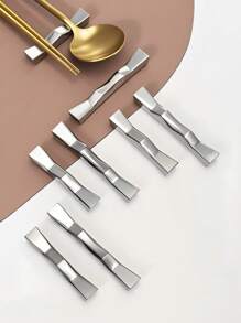 1pc Stainless Steel Chopstick Holder, 304 Stainless Steel Chopstick Holder, Spoon Holder, Knife And Fork Holder - Silver - View 2