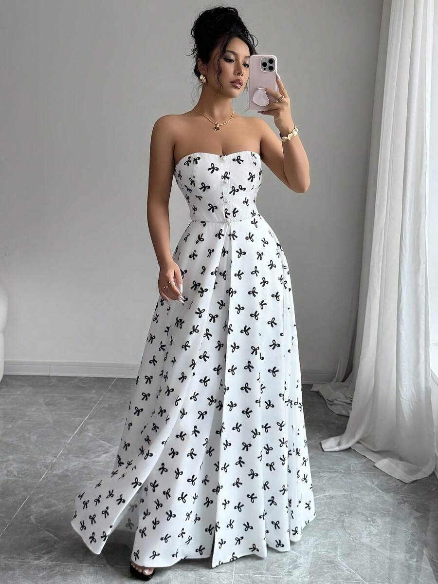 Elenzga Mono sin mangas estampado casual con elegante y sofisticada vibra, estilo de resort