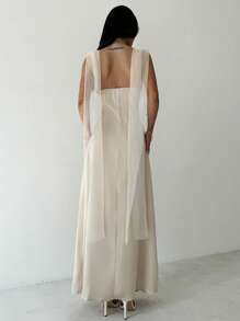 Firerie 夏季女士优雅浪漫派对毕业婚纱，杏色心形领口网眼缎腰修身连衣裙