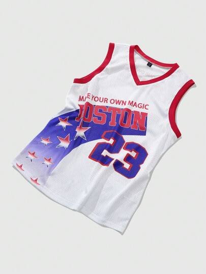 Street Life Canotta da basket stile americano da strada per uso casual per uomo