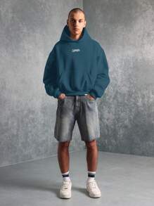 SUMWON Summon Streetwear 图案连帽衫 超大套头衫 经典休闲嘻哈都市风格 - 綠色 - 查看 4