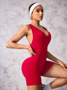 Easithlete 1 pieza Peto de mujer de activewear para yoga y running con nudo delantero