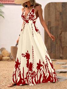 Breezaya 裹背露背度假休闲装 - 现代休闲连衣裙 - 紅色 - 查看 3