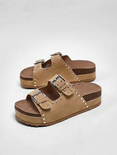 Solezae 女士坡跟厚底凉鞋 度假风夏季鞋 春季鞋 春假鞋 复活节度假鞋 休闲鞋 沙滩鞋