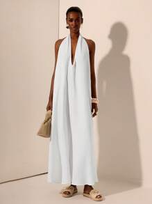 Zivah Váy hở lưng cổ chữ V sâu họa tiết màu trắng mới mùa xuân/hè 2025, phù hợp cho các lễ hội âm nhạc, lễ Phục sinh, ngày lễ Thánh Patrick, phương Tây, du mục, sinh nhật, tốt nghiệp, trường học, trang phục hàng ngày, thường ngày, kỳ nghỉ, du lịch du thuyền, bãi biển, tắm nắng, lan truyền, trang phục đường phố, khách dự tiệc cưới theo phong cách Bohemian, đi làm, ăn trưa, sân bay - trắng - Xem 6