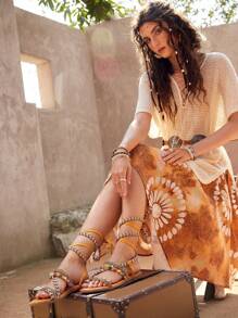 Styleloop Ladies' Fashionable Vintage Comfortable Flat Sandals - Yellow - View 3