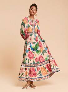 Travachic 女式花卉印花连衣裙、休闲度假装、度假风格、编织图案印花、女士休闲夏季度假装、波西米亚海滩度假装、波西米亚风时尚、节日装、女士沙滩装、女士夏季装、毕业装、女士生日装、海滩必备品、女士机场装、7 月 4 日女士装、俱乐部装、女士乡村装、茶会礼服、生日礼服、夏季太阳裙、女士夏季礼服、欧洲夏季、波西米亚风女装 - 彩色 - 查看 1