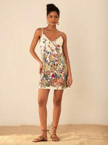 Travachic Vestido de verano con corte Cami y una pieza con estampado floral - Beis - Ver 5