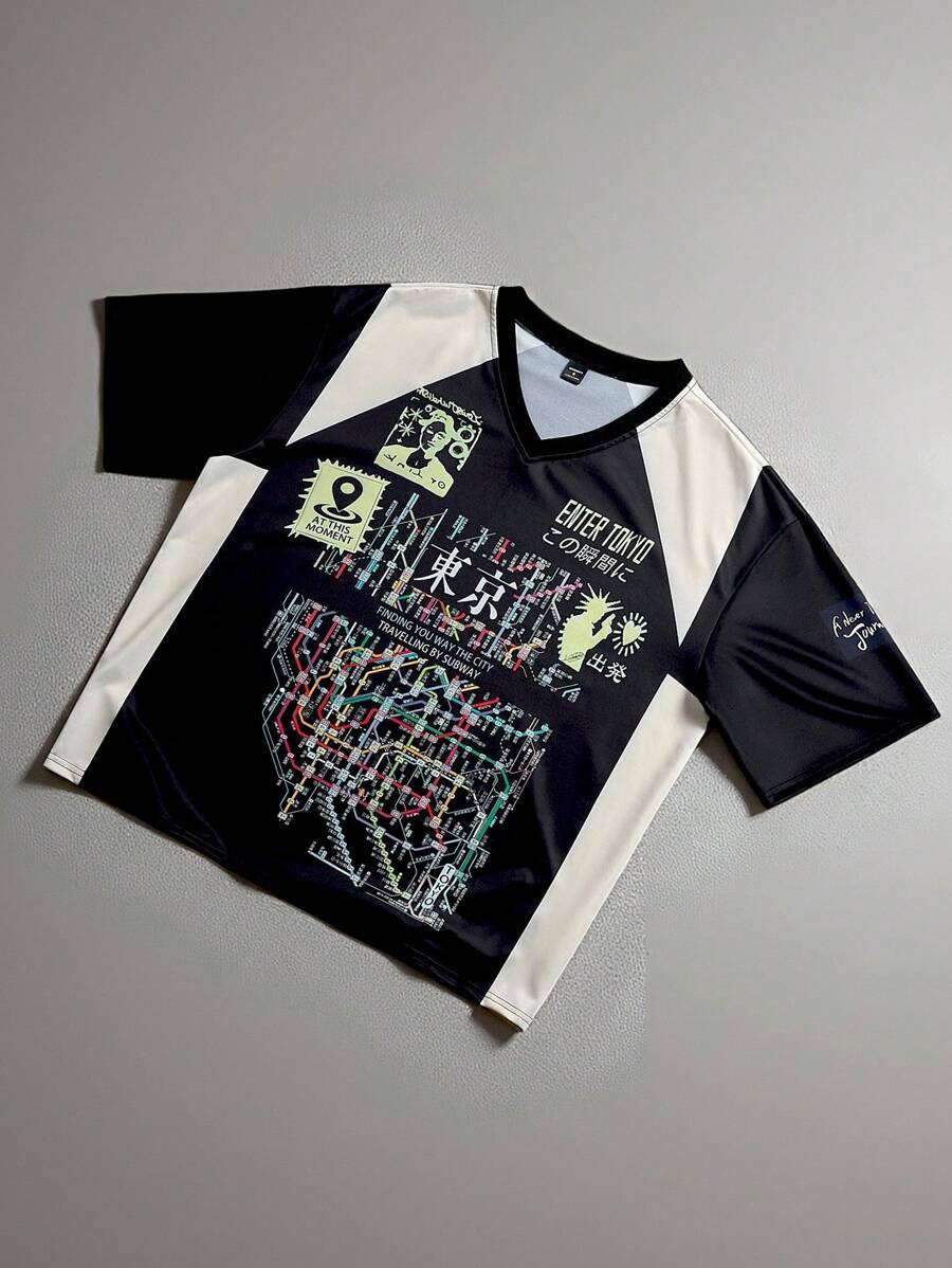 Manfinity EMRG Camiseta gráfica "Momento de Tokio" para hombres