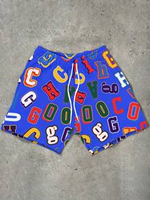 PAVTROS Manfinity Streetrush Men's Casual Letter Print Summer Shorts - Multicolor - View 1